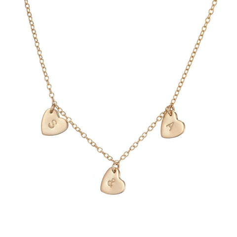 heart necklace with initials gold