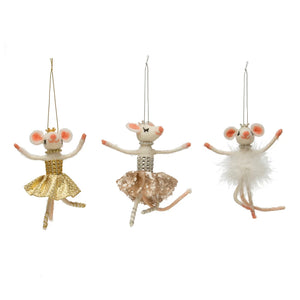 Ballerina Mouse Ornaments -3 stylrs - The Holiday Market