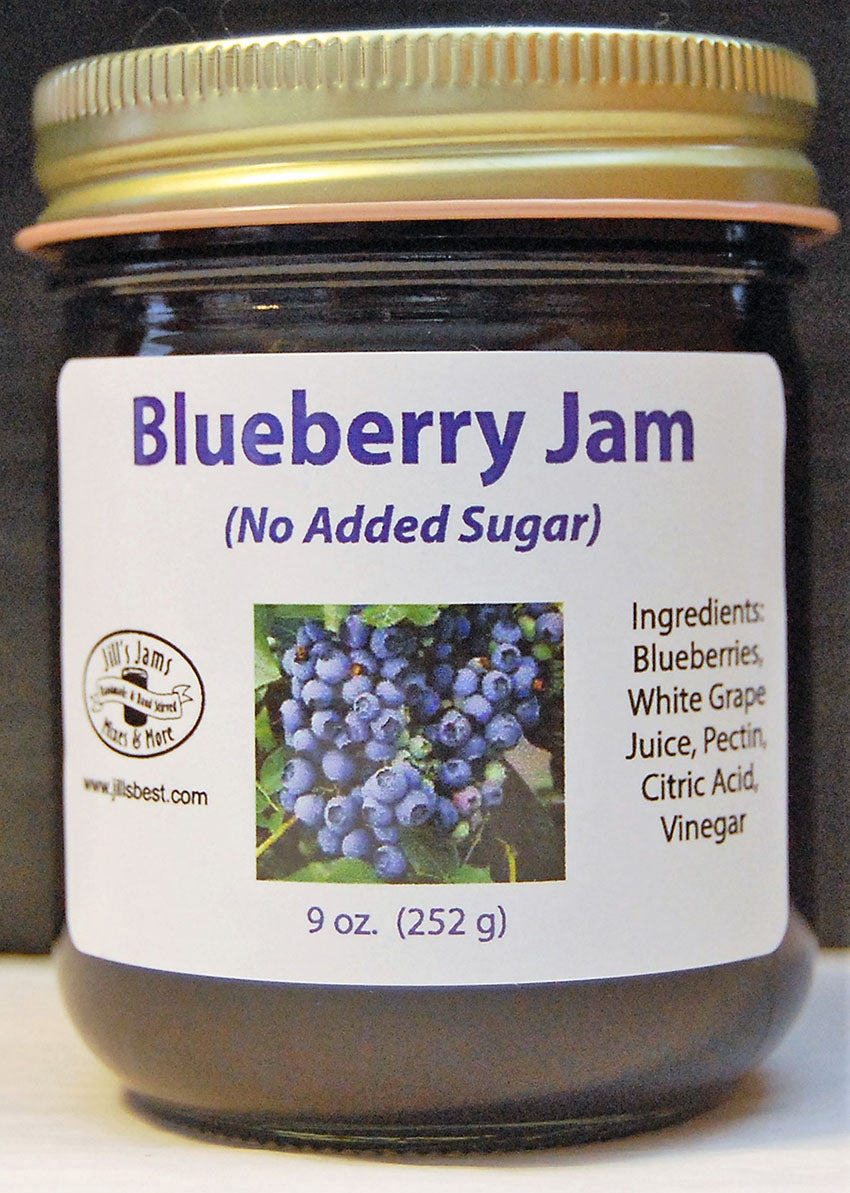 Blueberry Jam (No Sugar Added) - 9 oz jar