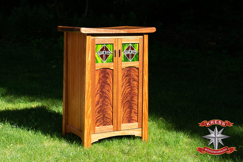 cabinet with stained glass accent