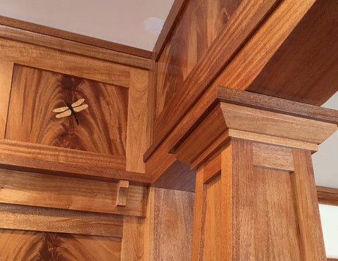 Custom cabinetry dragonfly detail