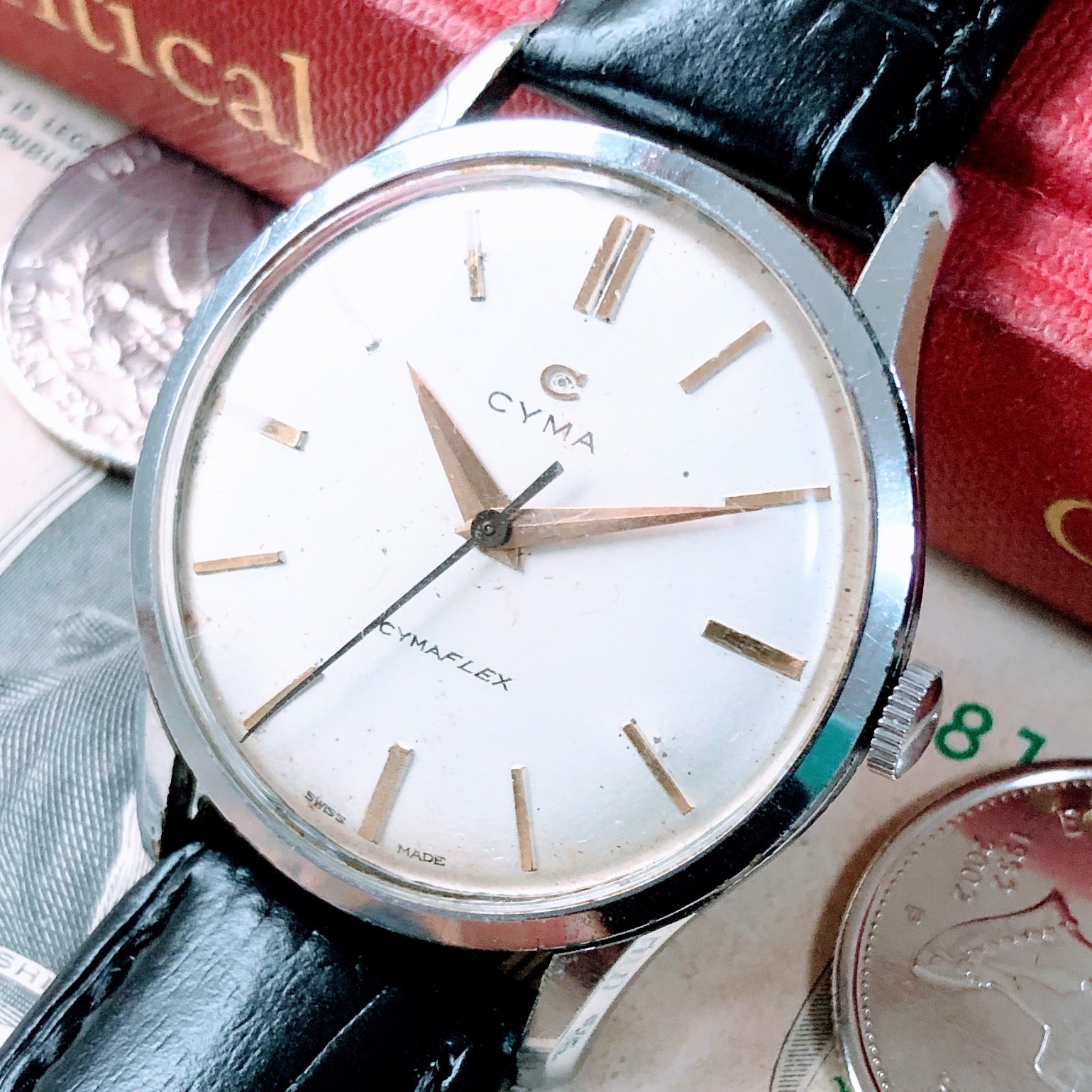 絶妙なデザイン 美品です 腕時計 vintage CYMA(ビンテージ シーマ)美品