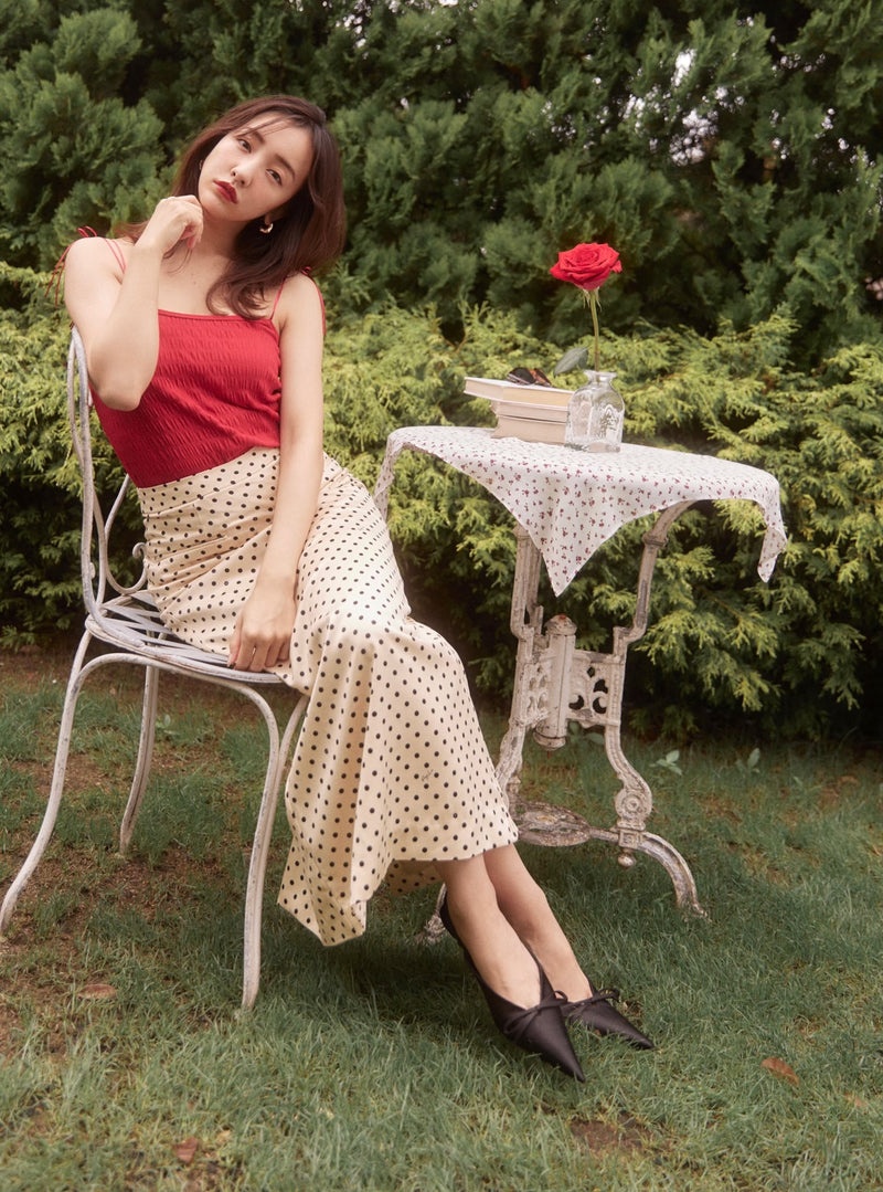 DOTS FLOWER SKIRT - YELLOW Rosy luce | bullmastiffcreek.com