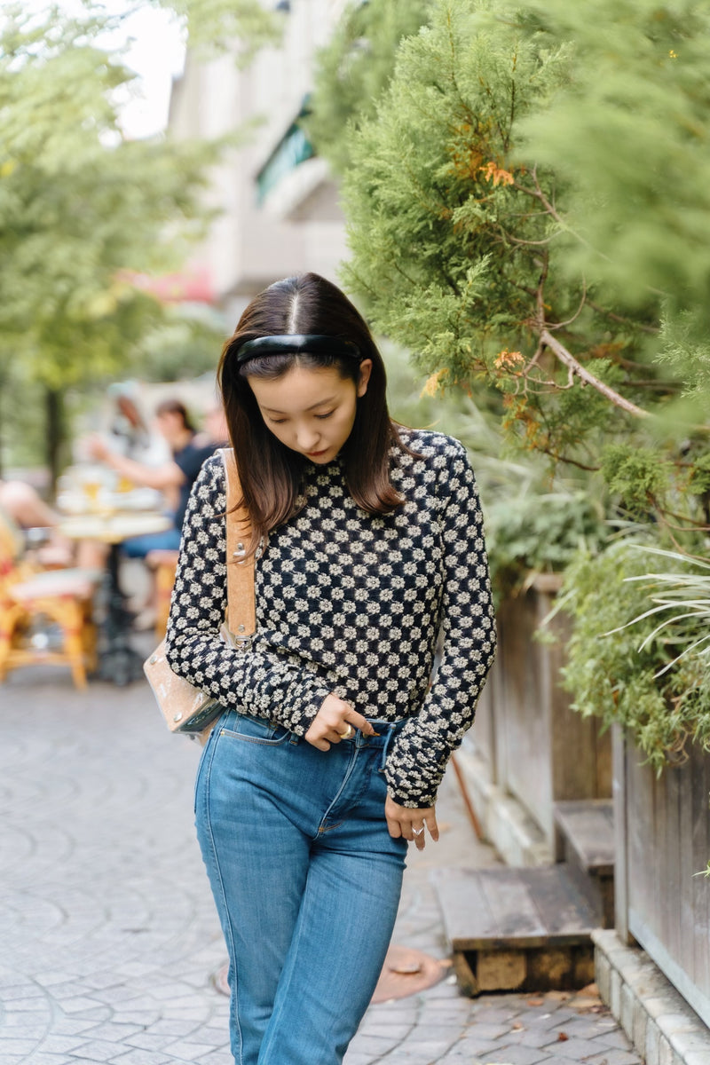 bow.a JACQUARD PEONY TOPS - トップス