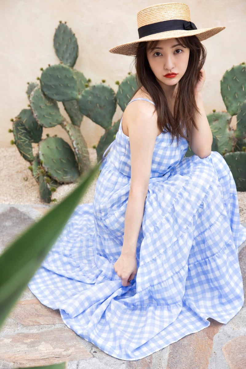 海外販売× Rosy luce GINGHAM CHECK DRESS - ロングワンピース/マキシ