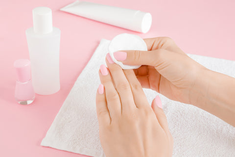 Gel Nail Polish being removed