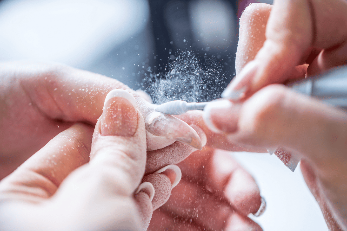 Electric Nail File being used