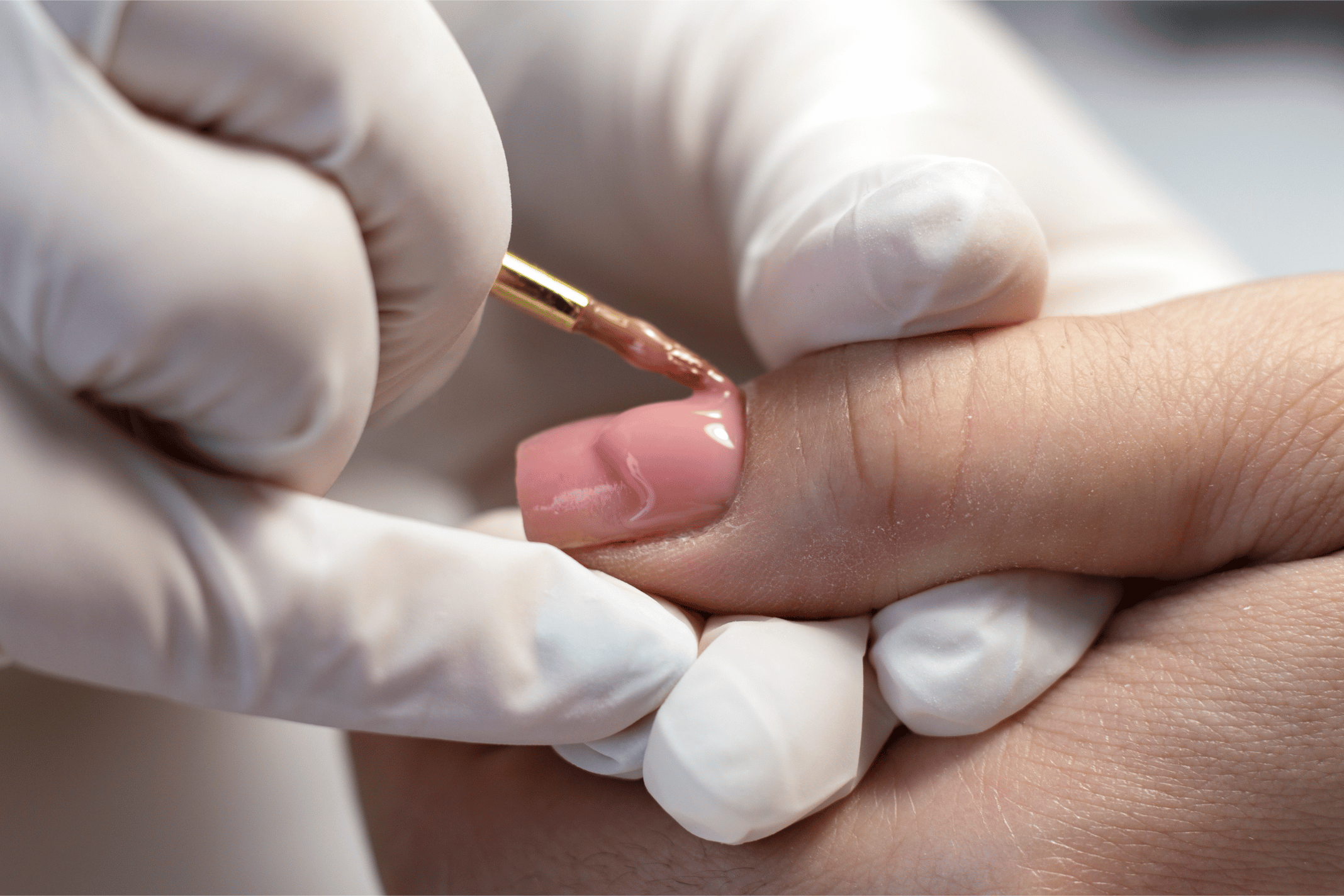 Gel polish being applied to a nail