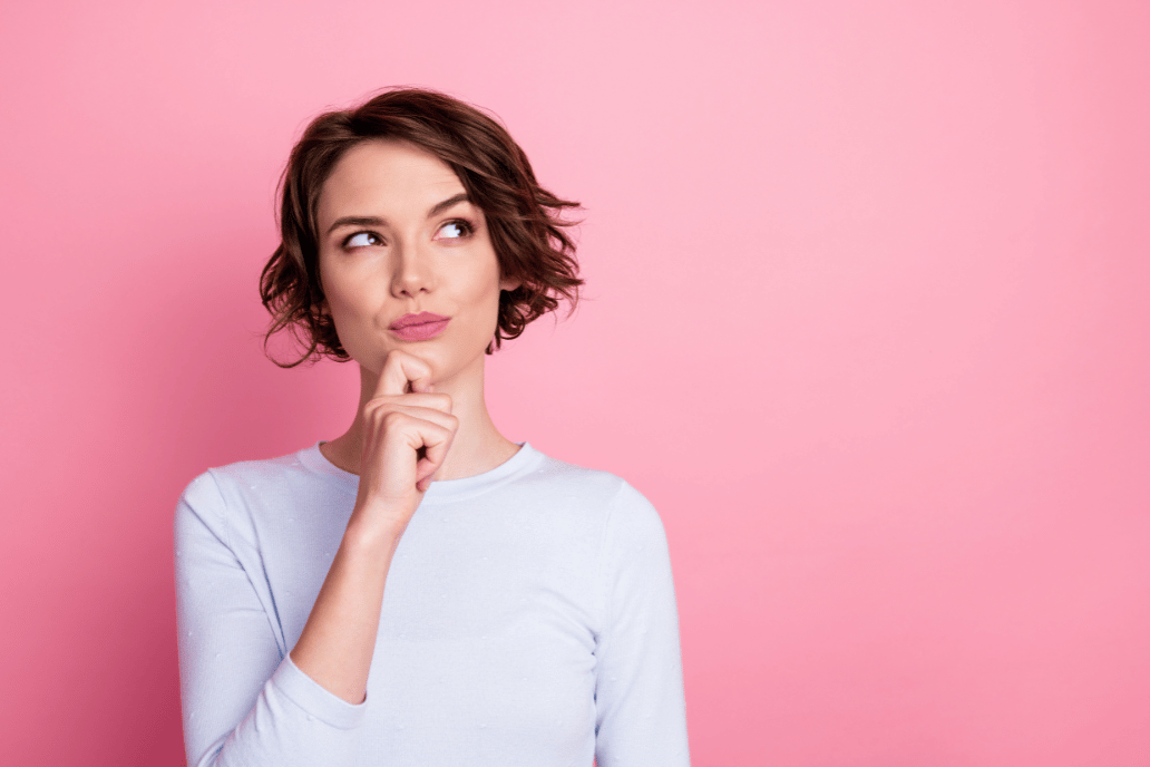 Woman pondering a question