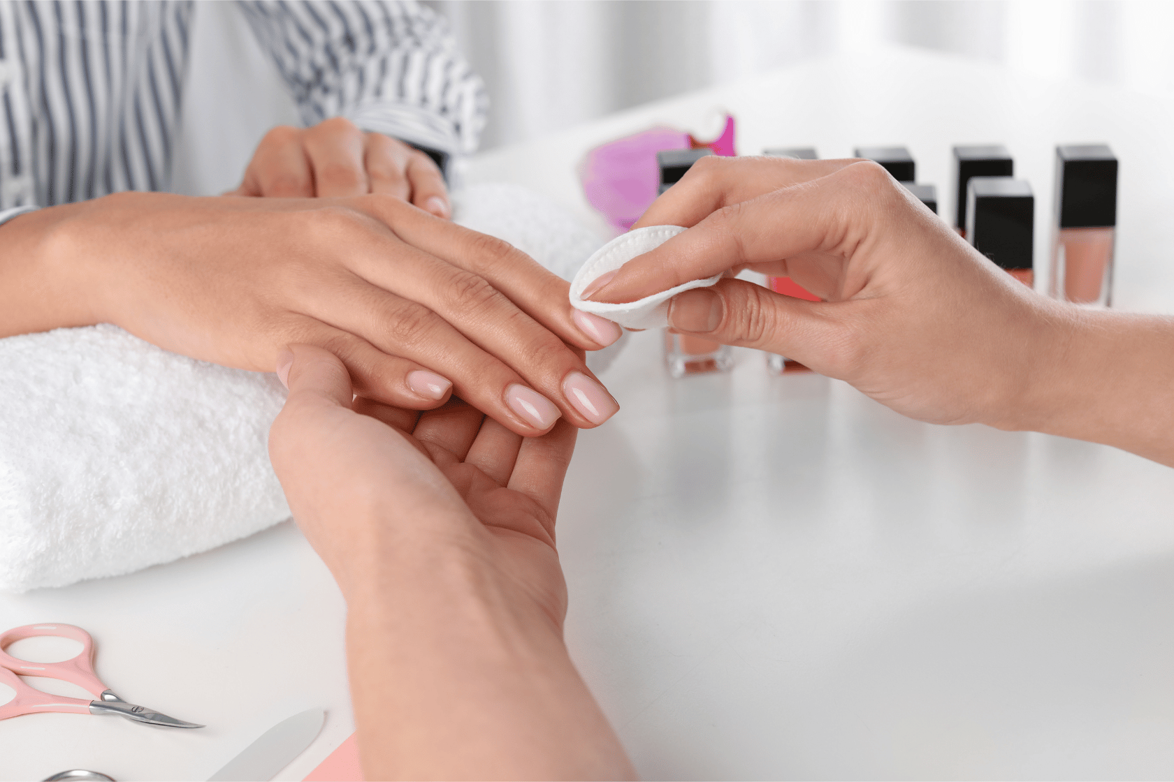 Nail polish being removed