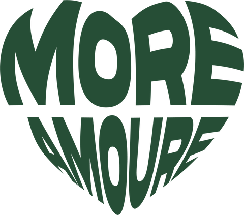 More Amoure heart typography logo