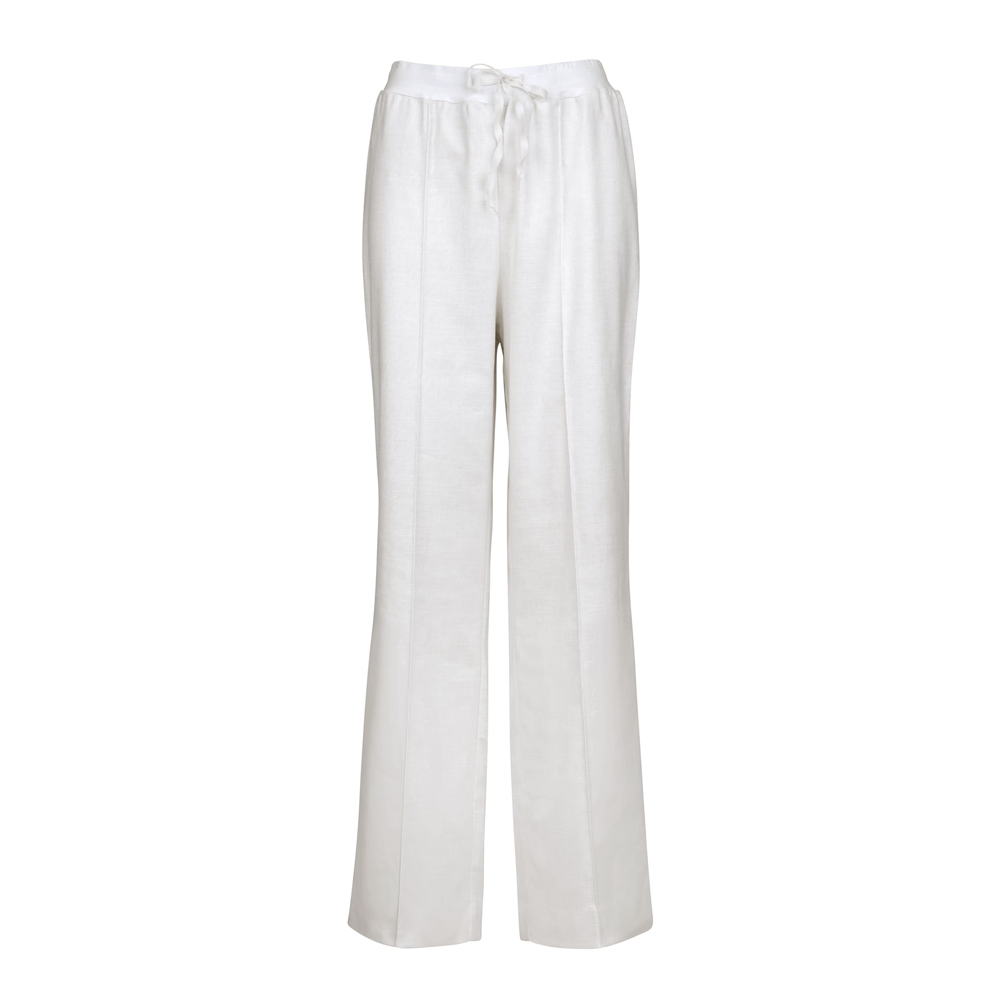 LINNEN STRAIGHT LEG PANTS IVORY