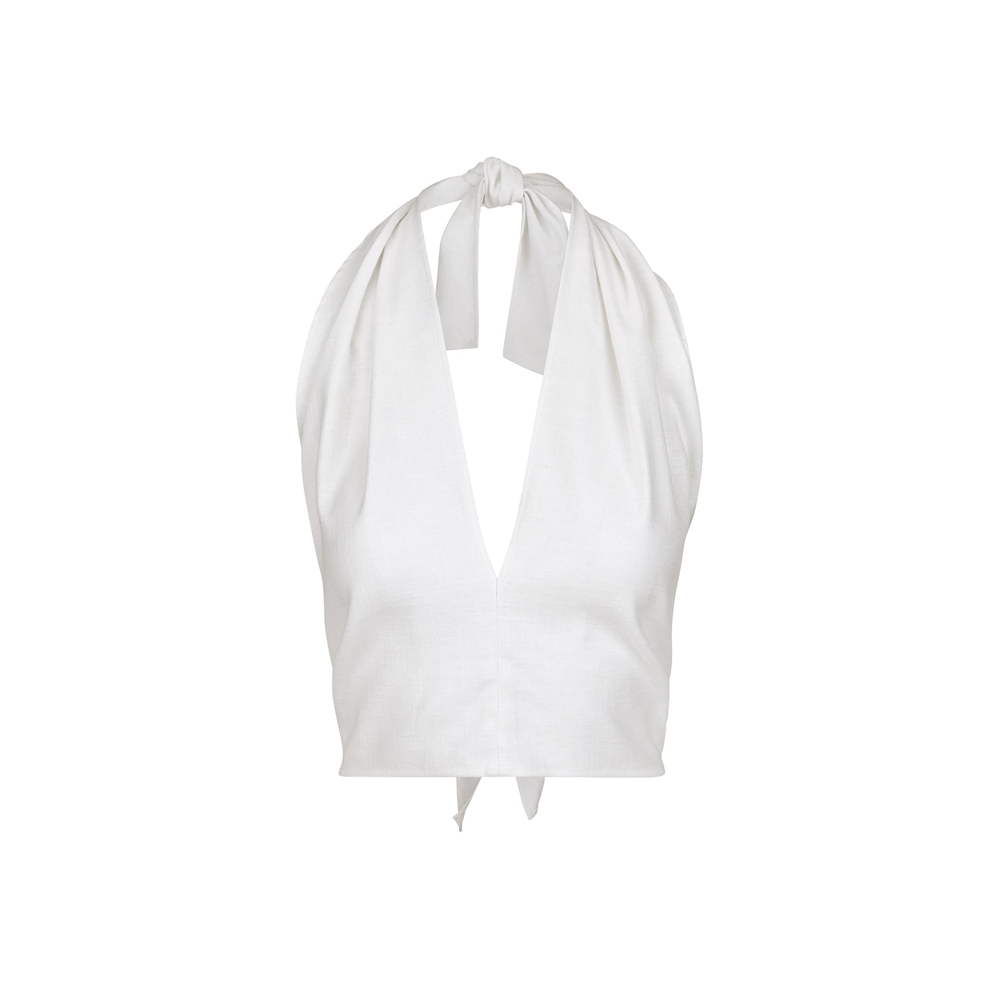 LINNEN WRAP TOP WHITE