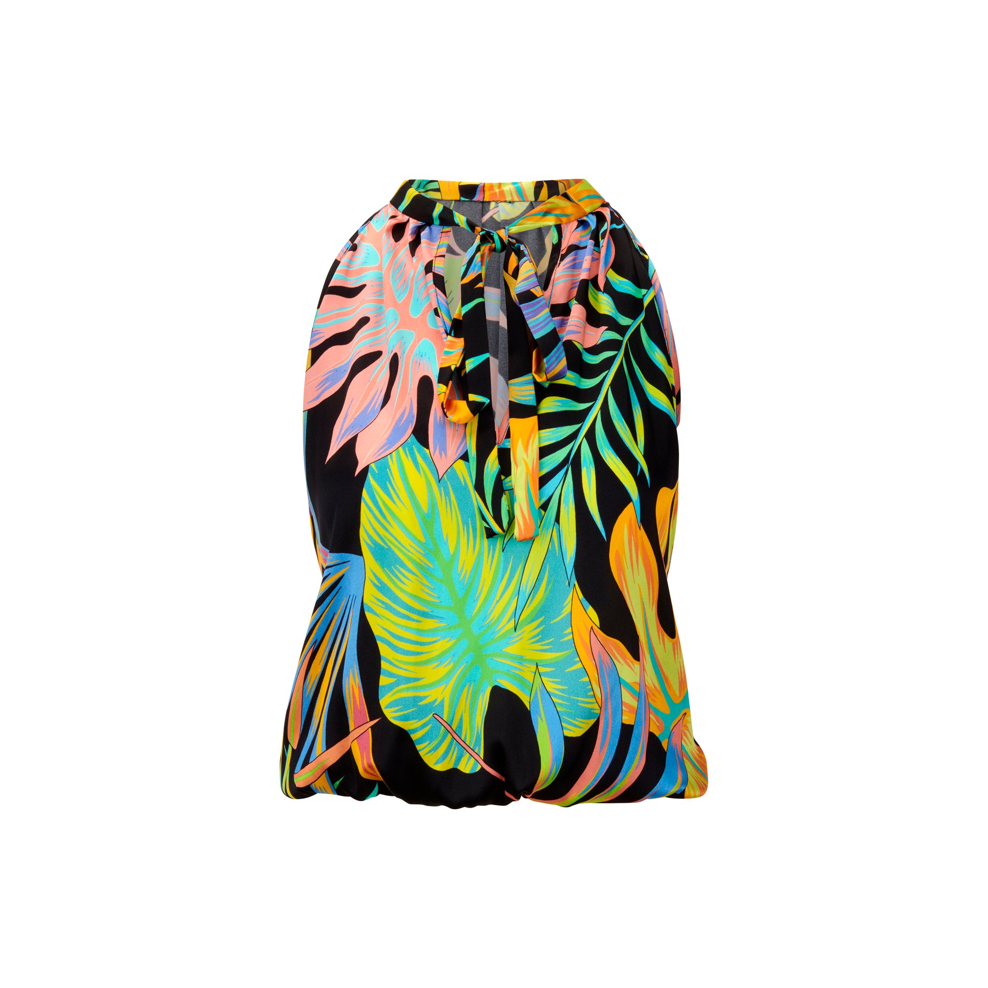 SILK JUNGLE HALTERNECK TOP