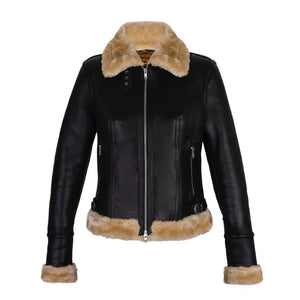 Women's Black B3 Shearling Bomber Jacket - Corvus Store