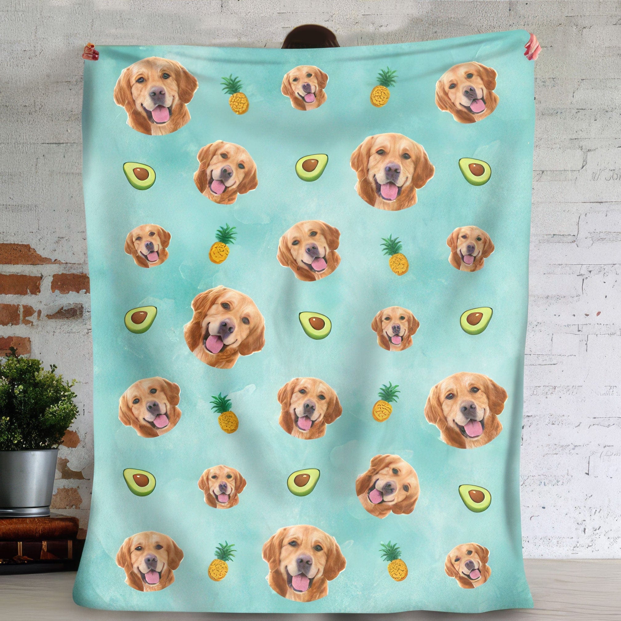 Custom Pet Photo And Accessories Pattern Dog Cat Blanket T286 HN590
