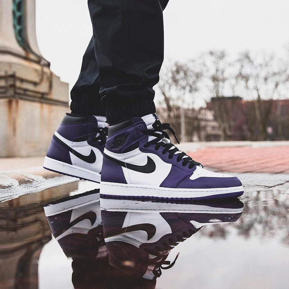 court purple jordan ones
