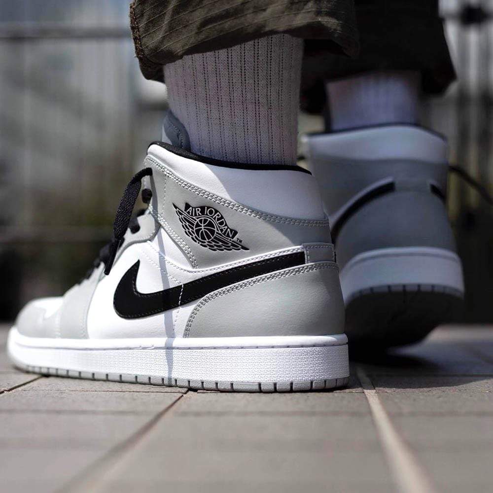 jordan 1 mid smoke grey on feet