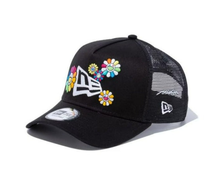 New Era x Takashi Murakami Flower Allover Cloth Strap Hat Black