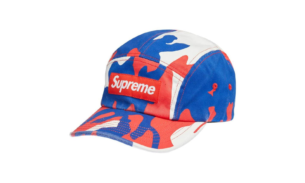 Supreme Frayed Logos Denim Camp Cap Blue – Mad Kicks