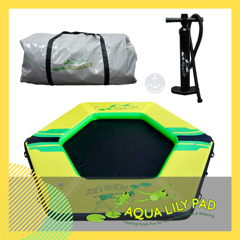 Aqua Lily Pad Inflatable Dock, Pump, and Bag