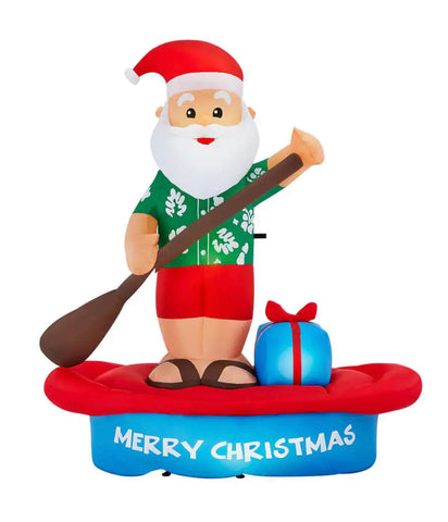 Paddle Board Santa Inflatable