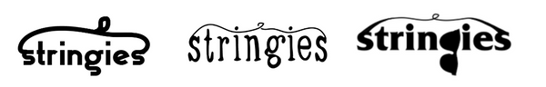 The iterations of the Stringies Logo