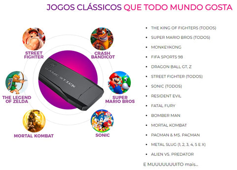 Super SNES Retro Controle Sem Fio + 3000 Jogos Embutidos e Pode ser  adicionado mais jogos com cartão SD