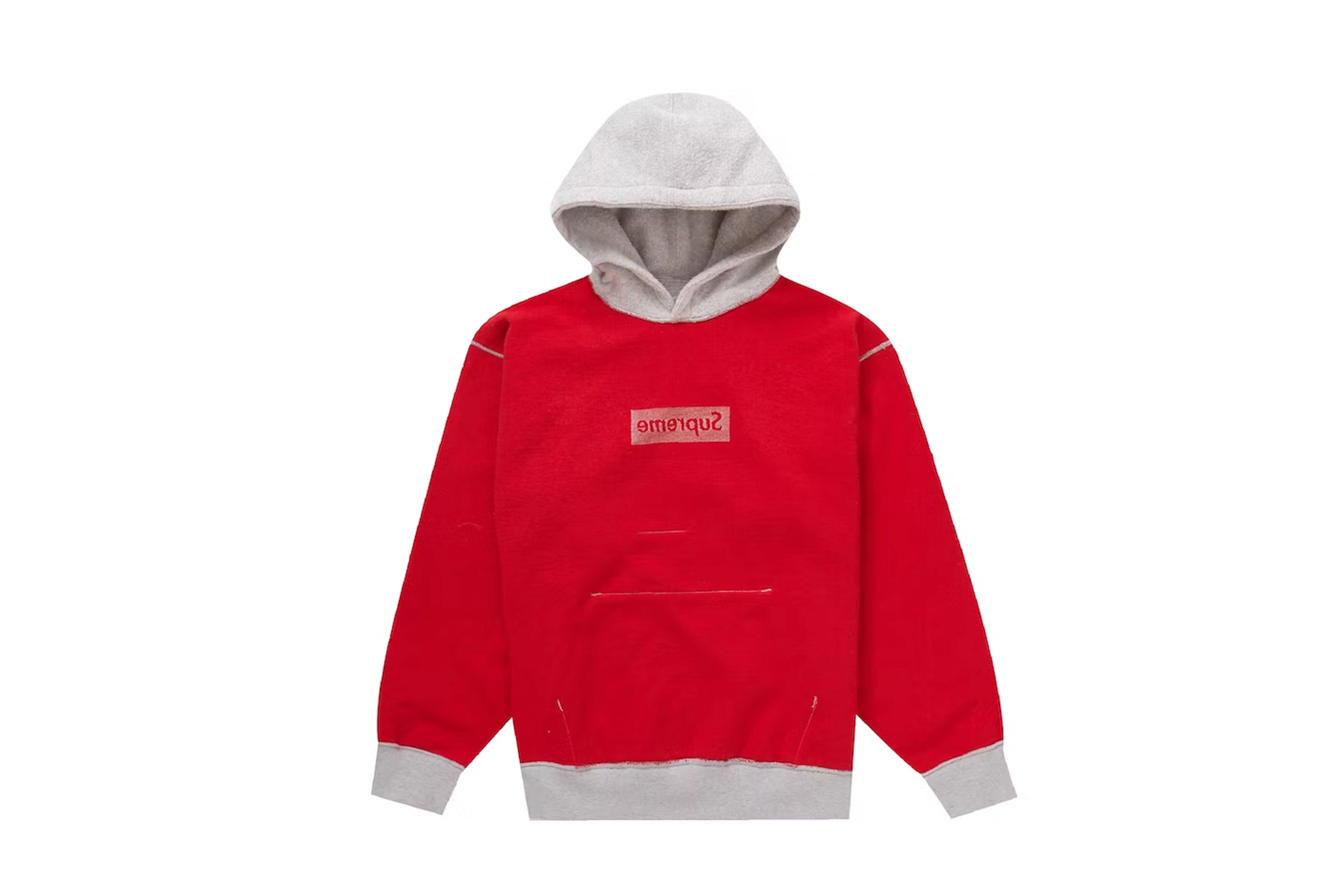 Supreme Inside Out Box Logo Hooded Sweatshirt Heather Grey