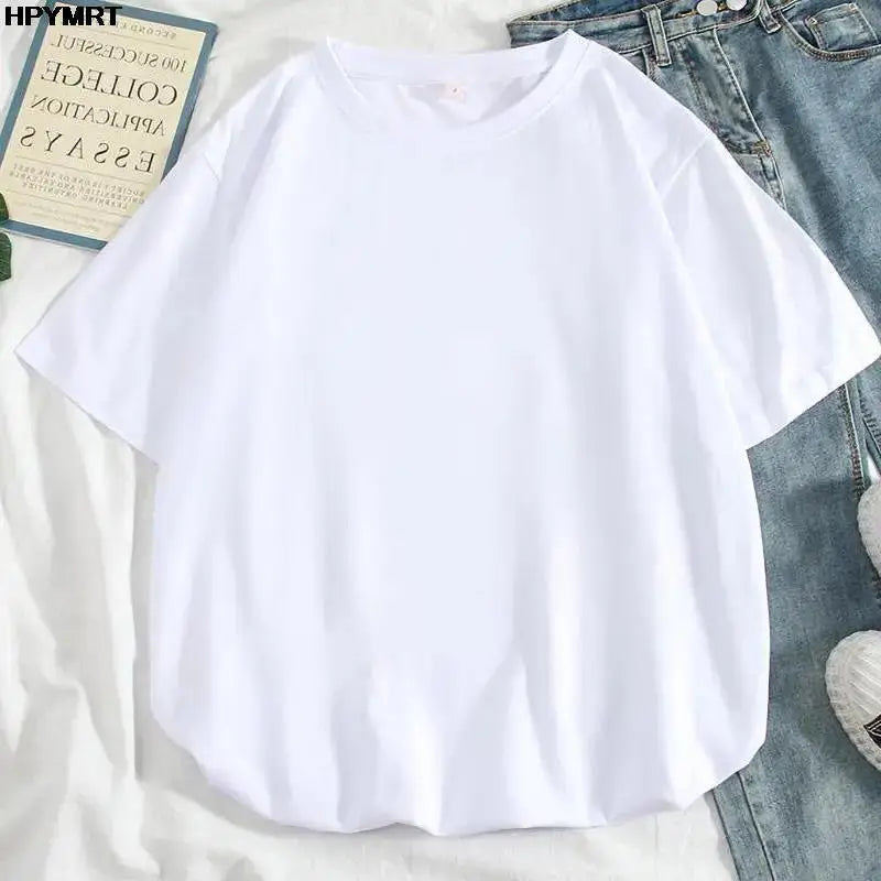 Hipster Women Fashion White Pink Short Sleeve T shirt 2022 Spring Summer T-shirt Female Clothes Tops Tees Tshirt Femme STILUNA