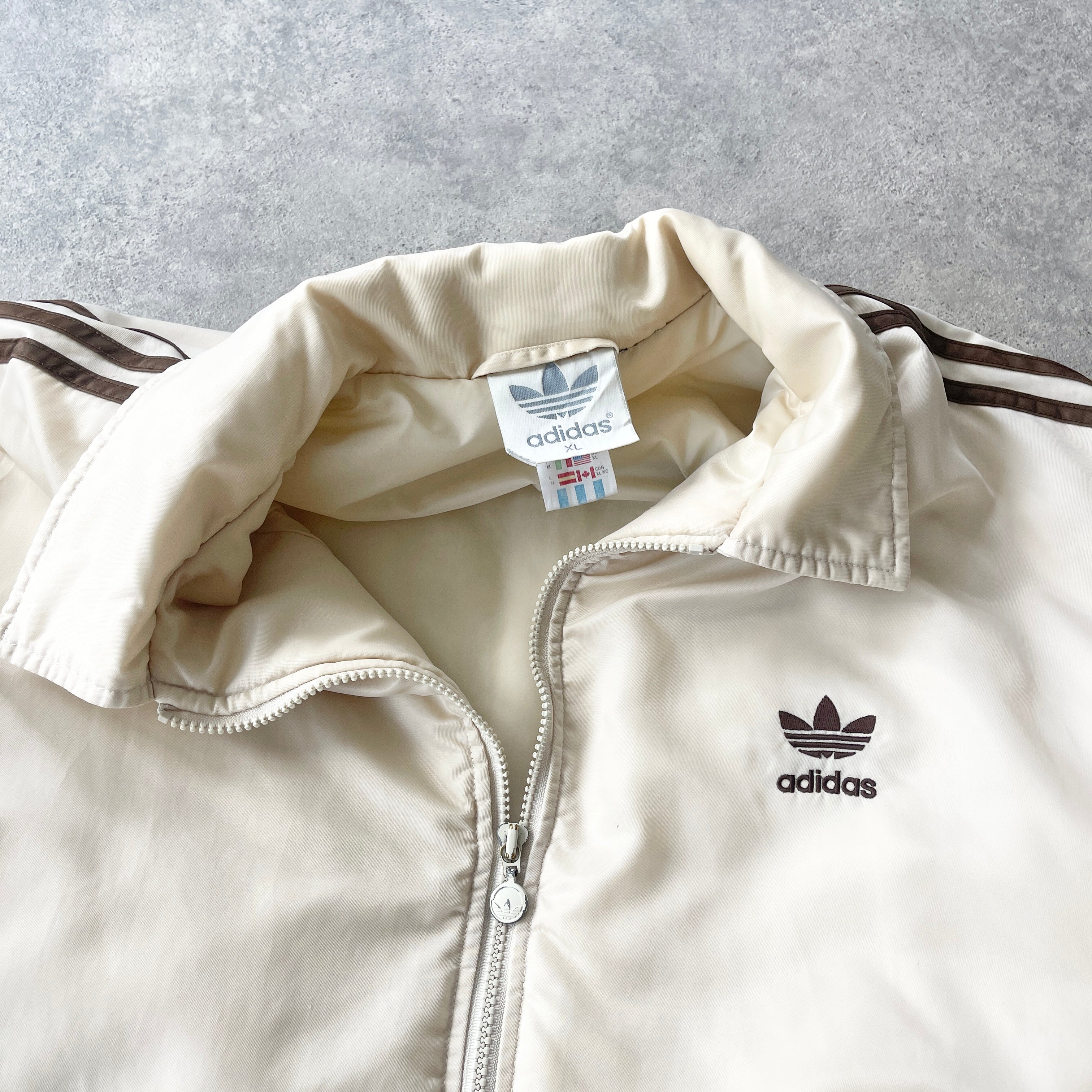 Adidas RARE 1990s embroidered padded bomber jacket (XL)