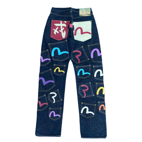 Evisu Multi Pocket Rainbow Denim Jeans - Paris Edition