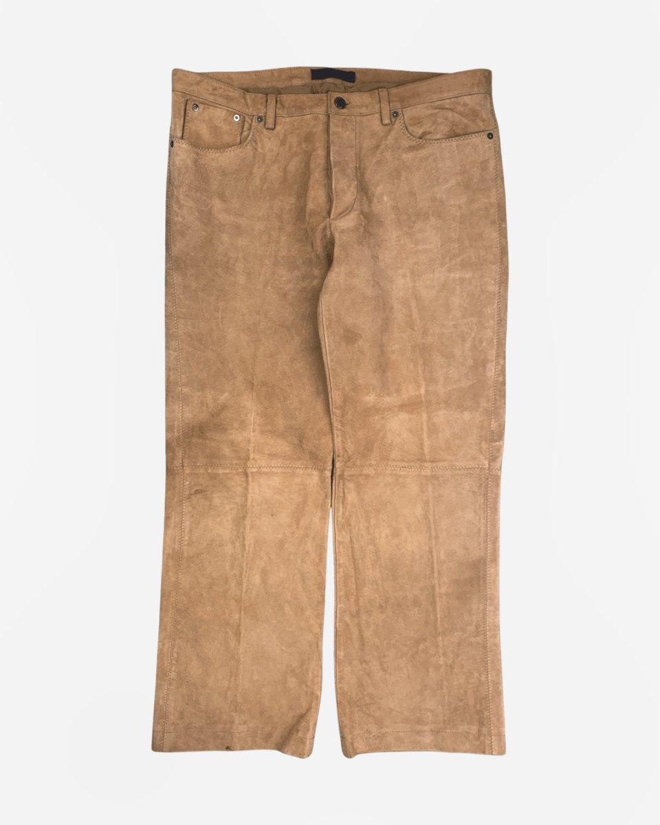 (34) Nicole Farhi AW1996 Heavy Suede Trousers