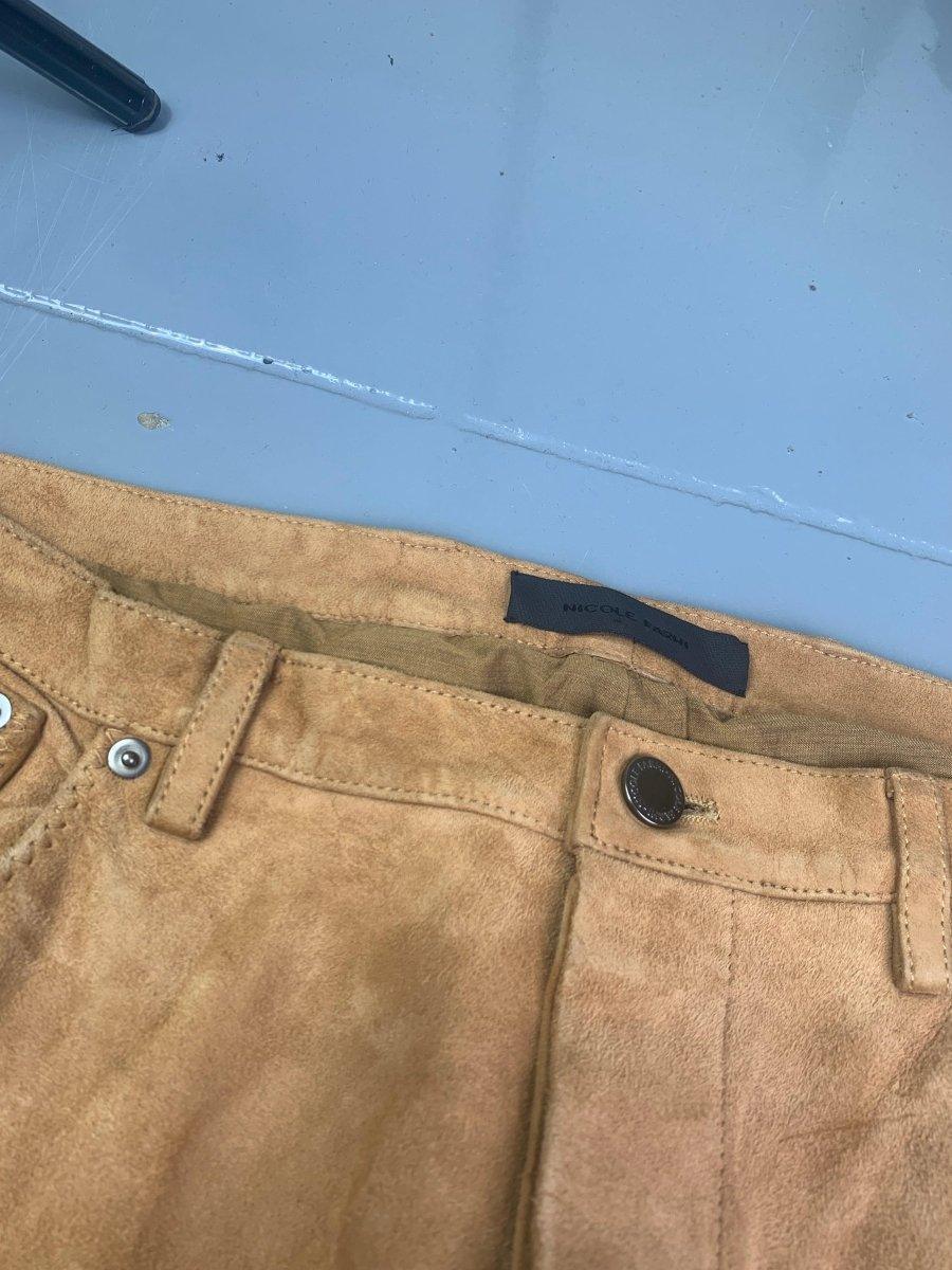 (34) Nicole Farhi AW1996 Heavy Suede Trousers