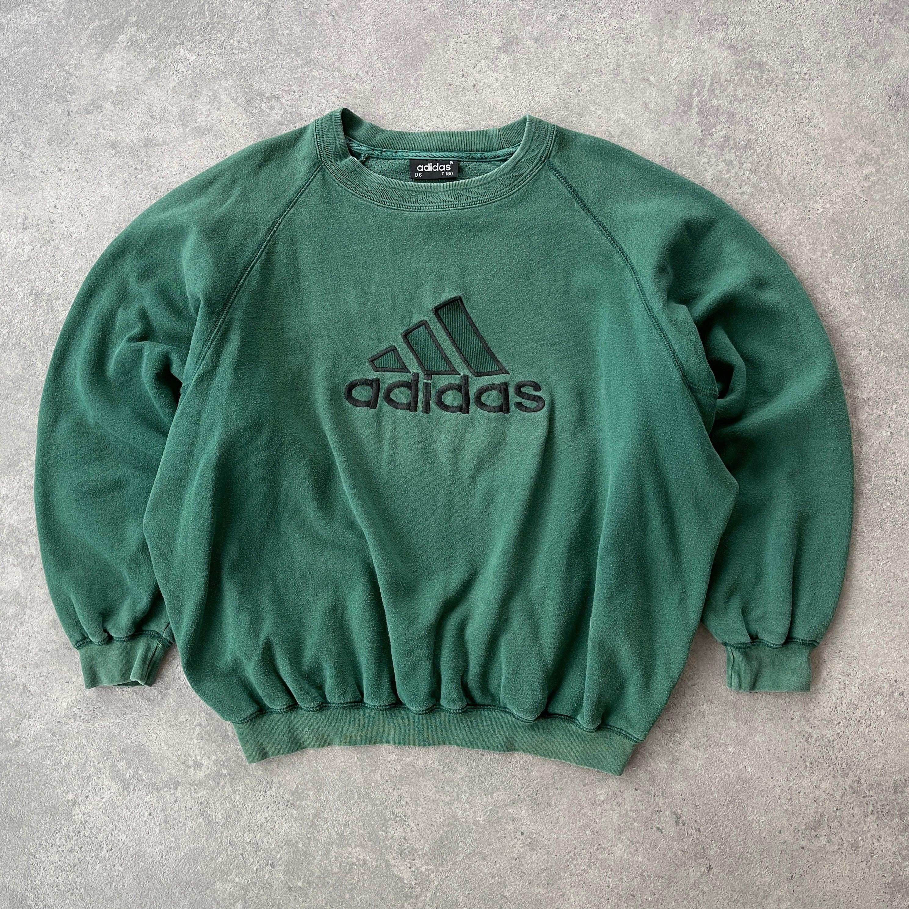 Adidas 1990s heavyweight embroidered sweatshirt (M)