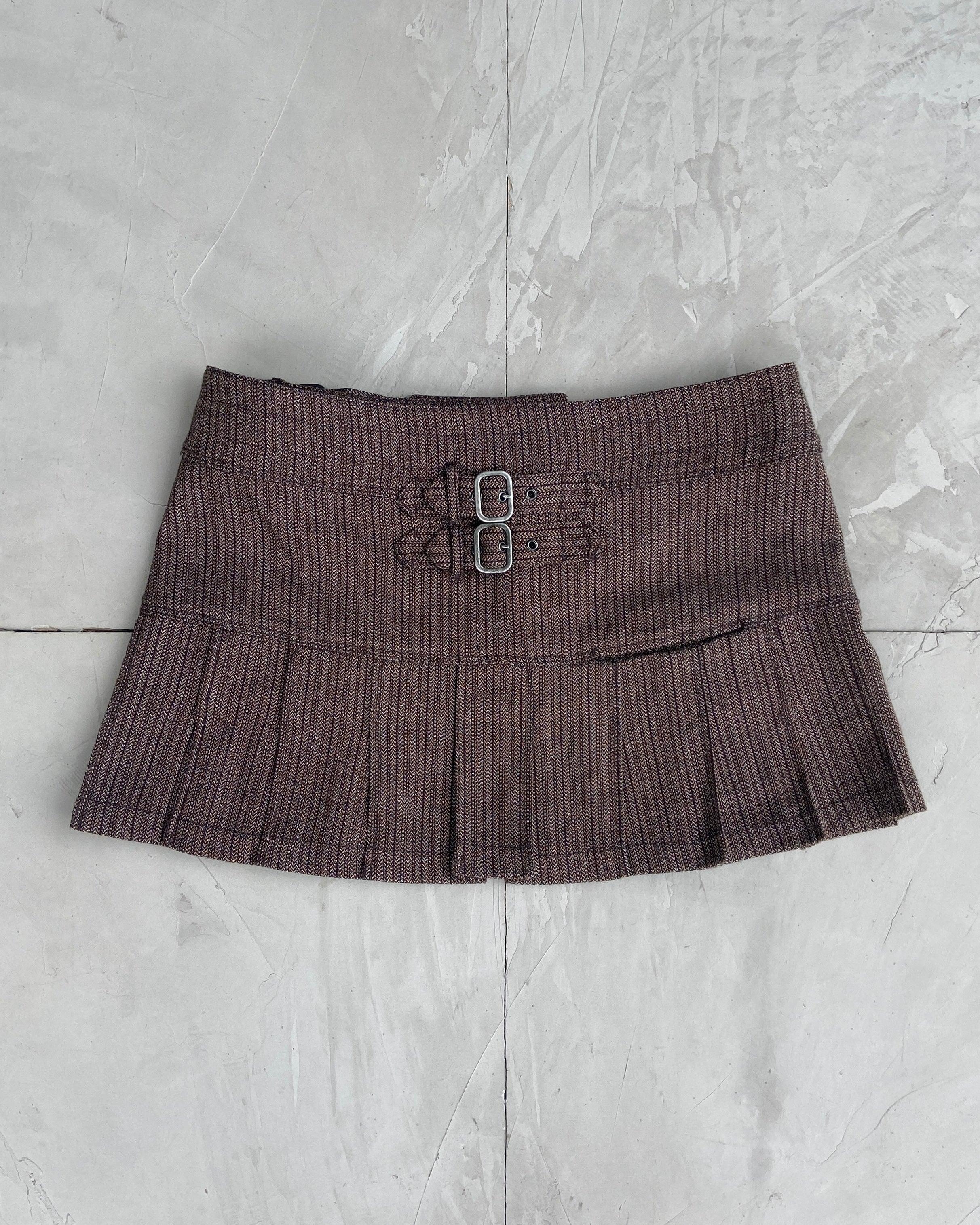 ARMANI JEANS PLEATED WOOL MINI SKIRT - M