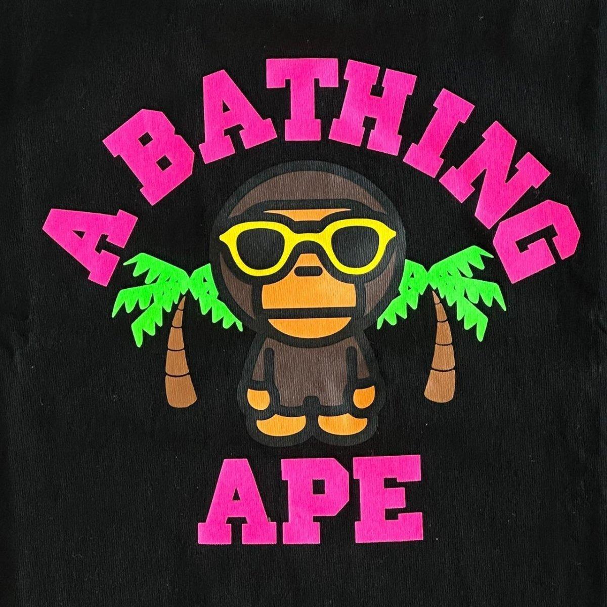 A Bathing Ape / BAPE Black and pink Logo T-shirt