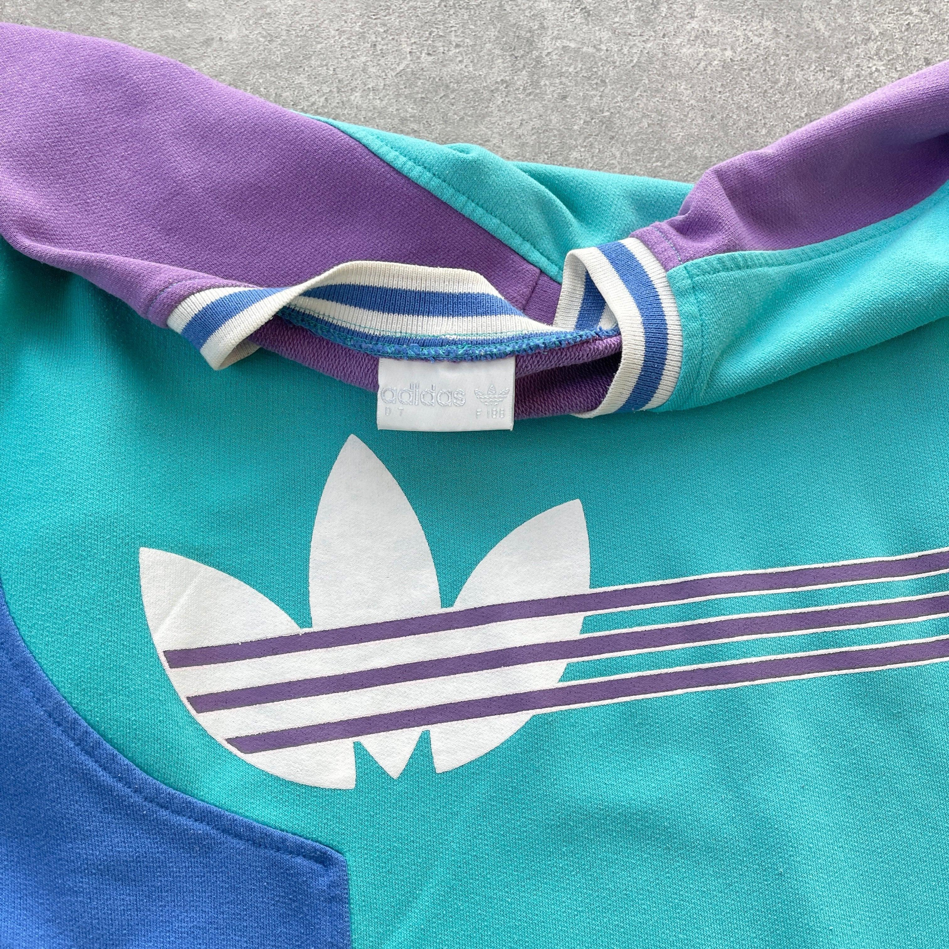 Adidas 1990s heavyweight colour block sweatshirt (XL)