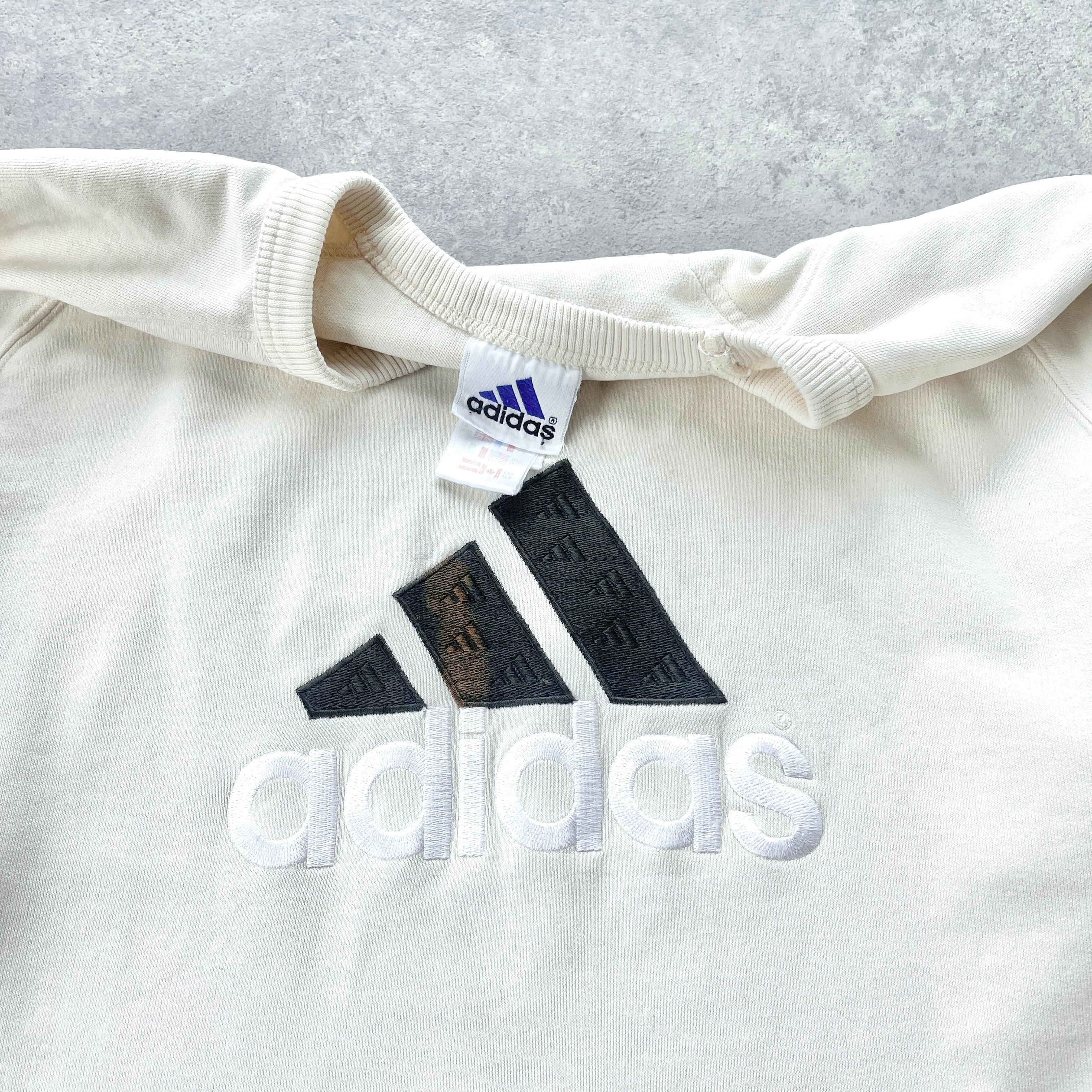 Adidas 1990s heavyweight embroidered sweatshirt (L)