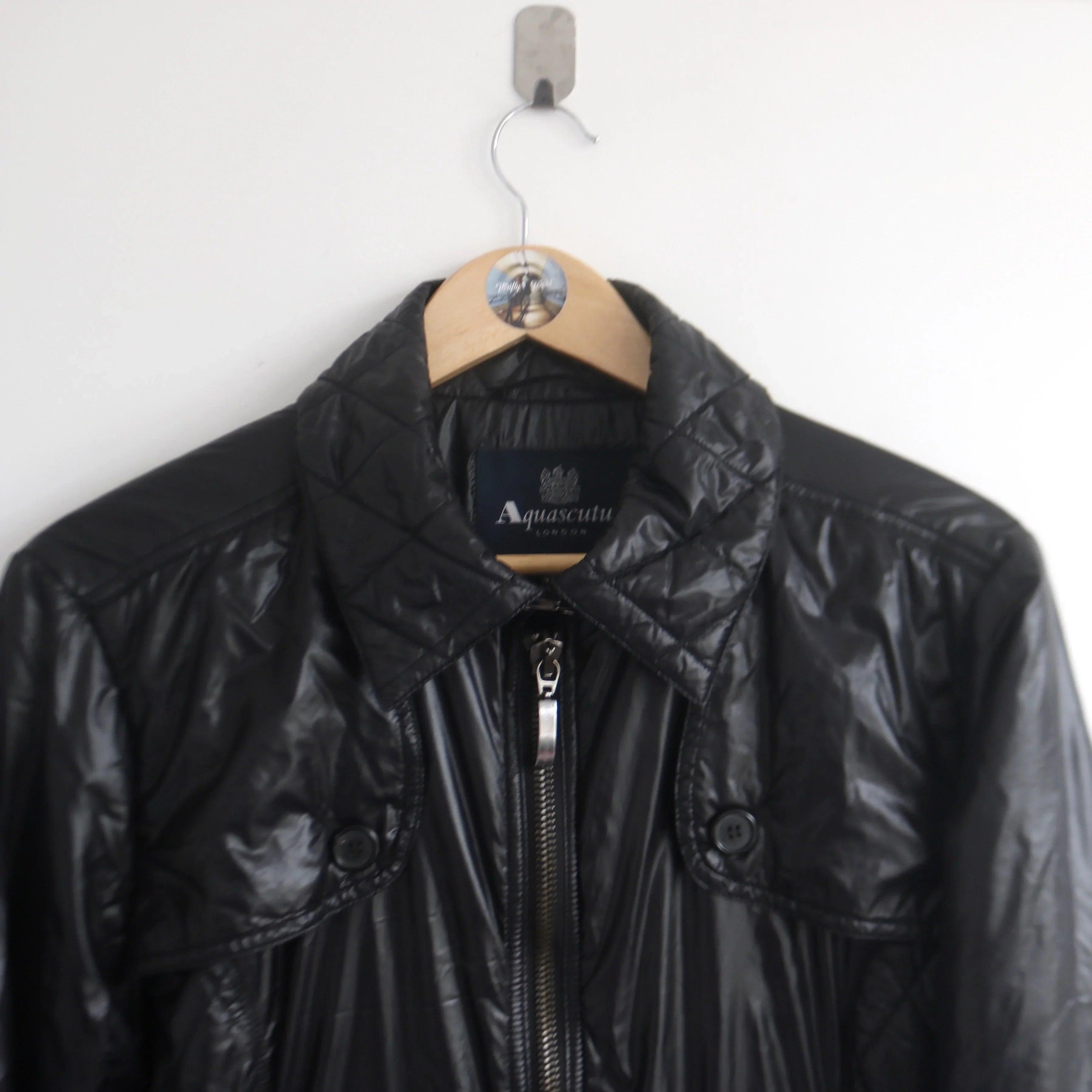 Aquascutum Dystopian All Black Trench Jacket (Womenâs L)  (L)