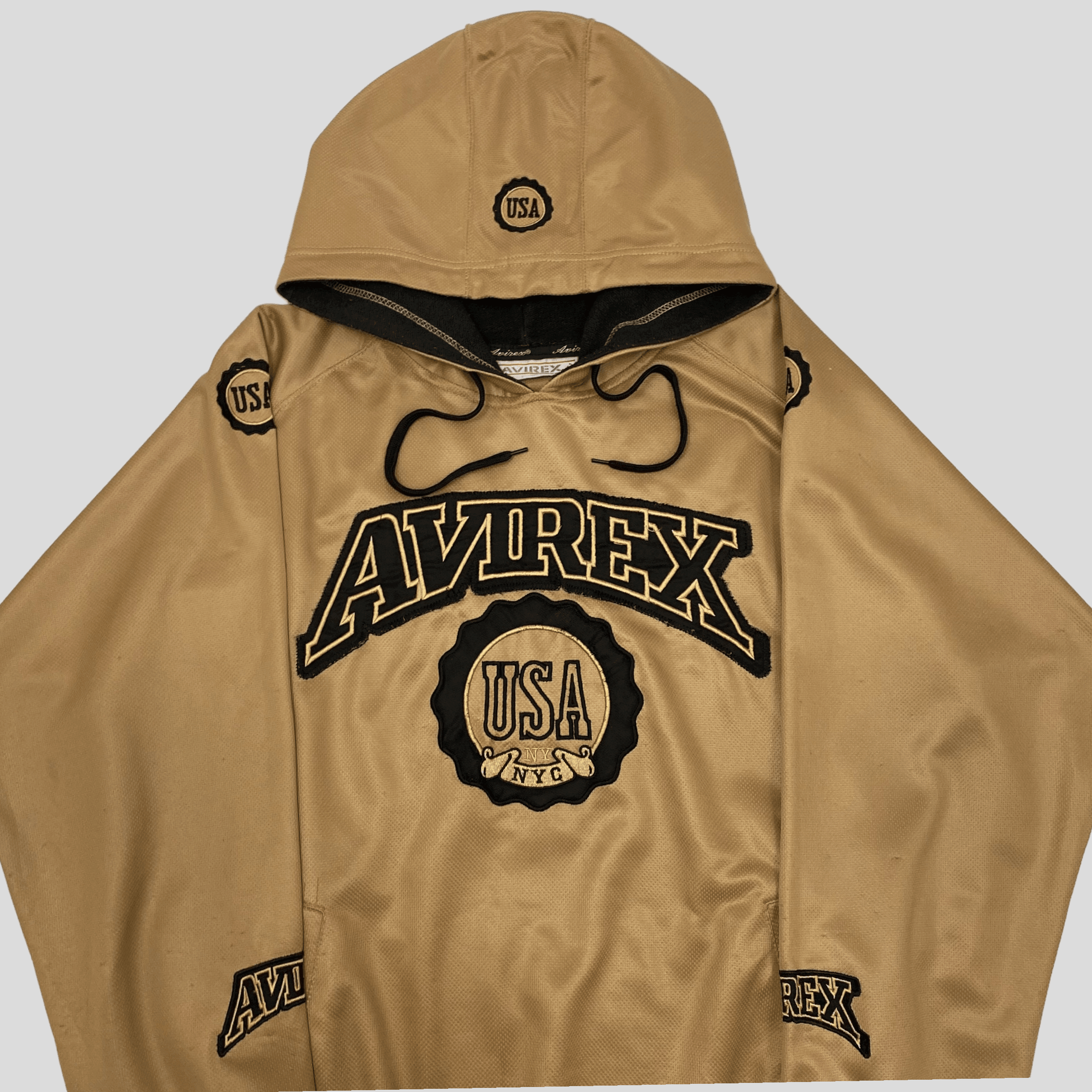 Avirex USA 00’s Embroidered Textured Varsity Hoodie - M (XL)