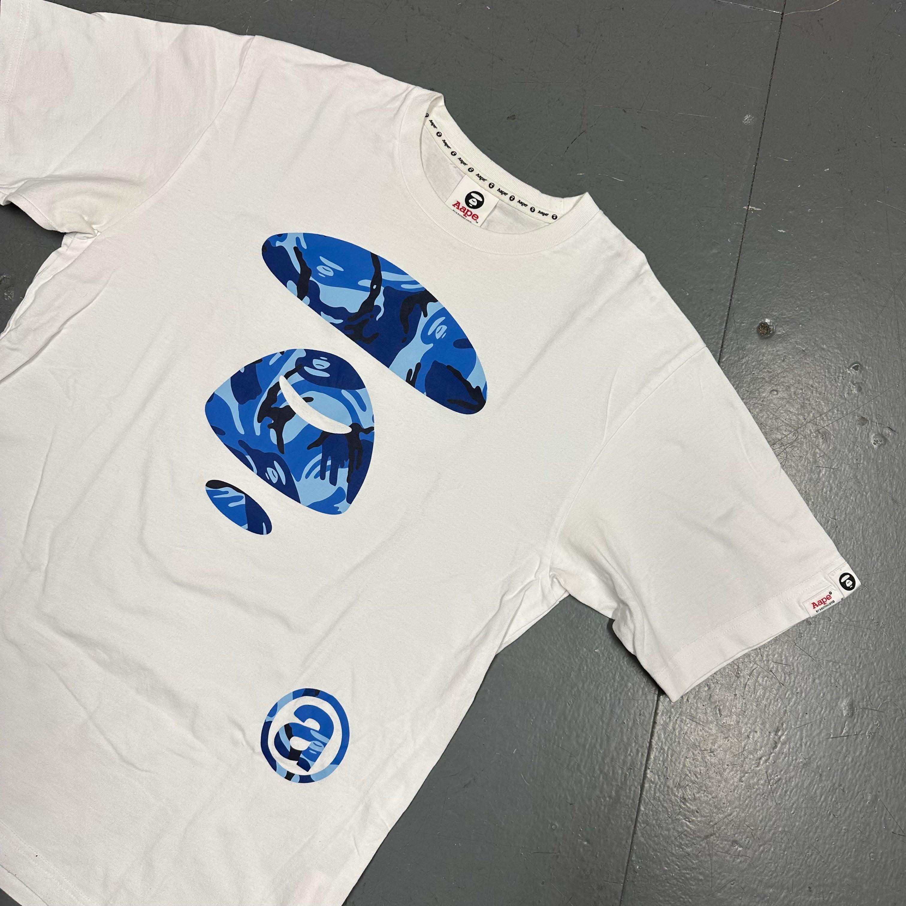 Bape Blue Camo Face T-Shirt ( M )