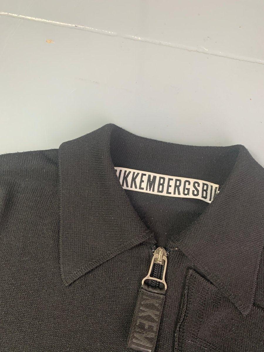 (L) Dirk Bikkembergs 1990s Cotton Knit Polo with Oversized Chest Pocket