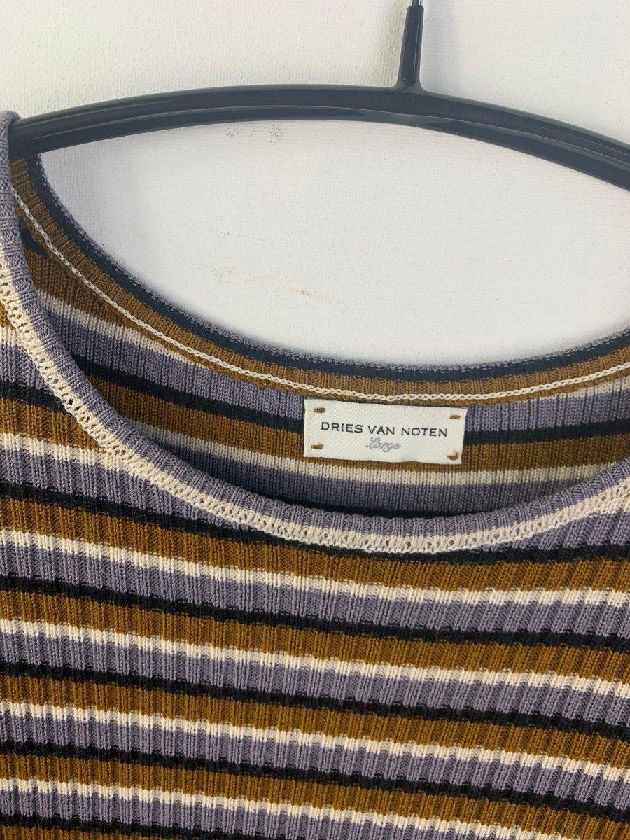 (L) Dries Van Noten AW2016 Striped Knit Sweater