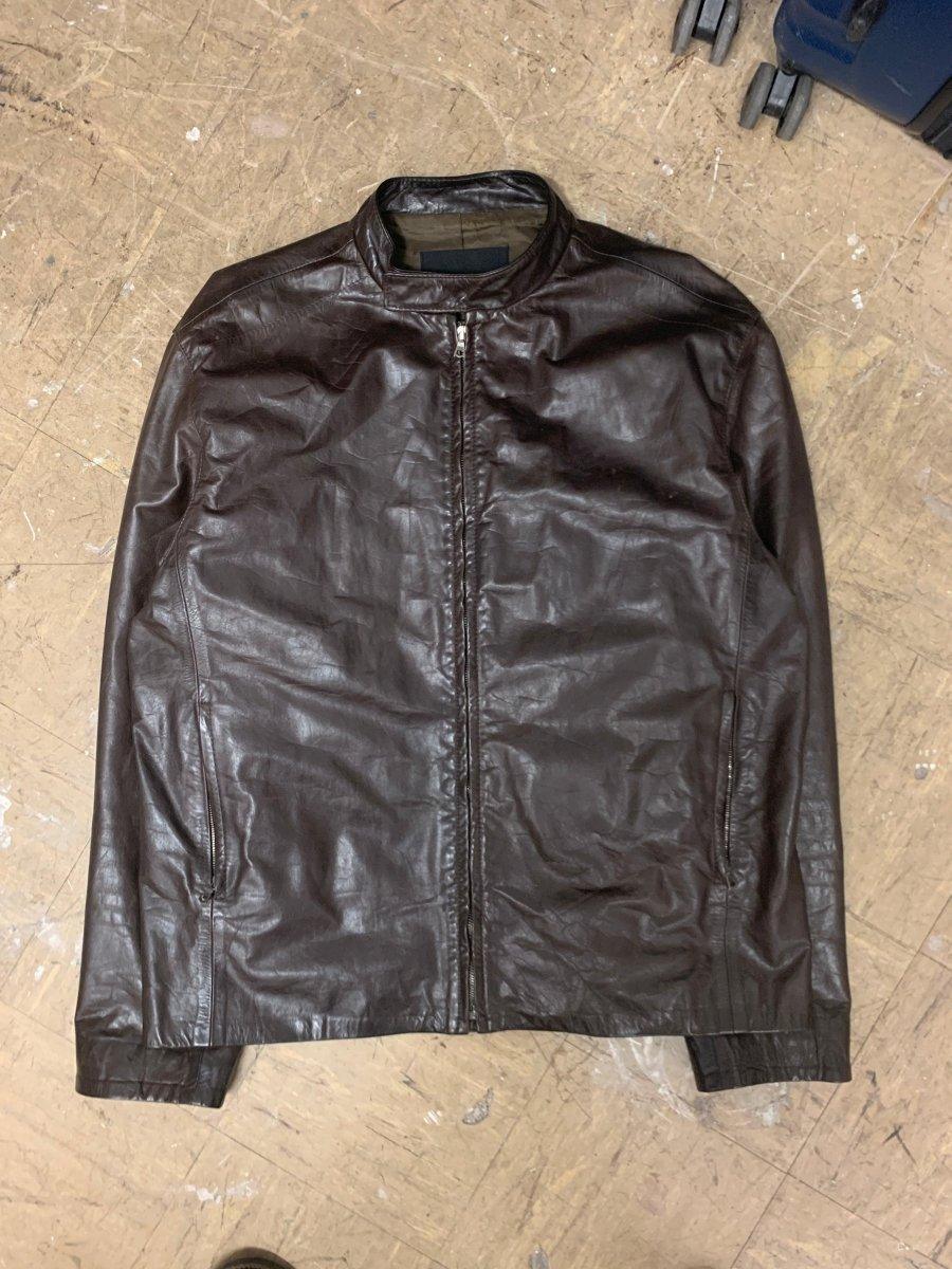 (L) Nicole Farhi AW2001 Soft Leather Moto Biker Jacket