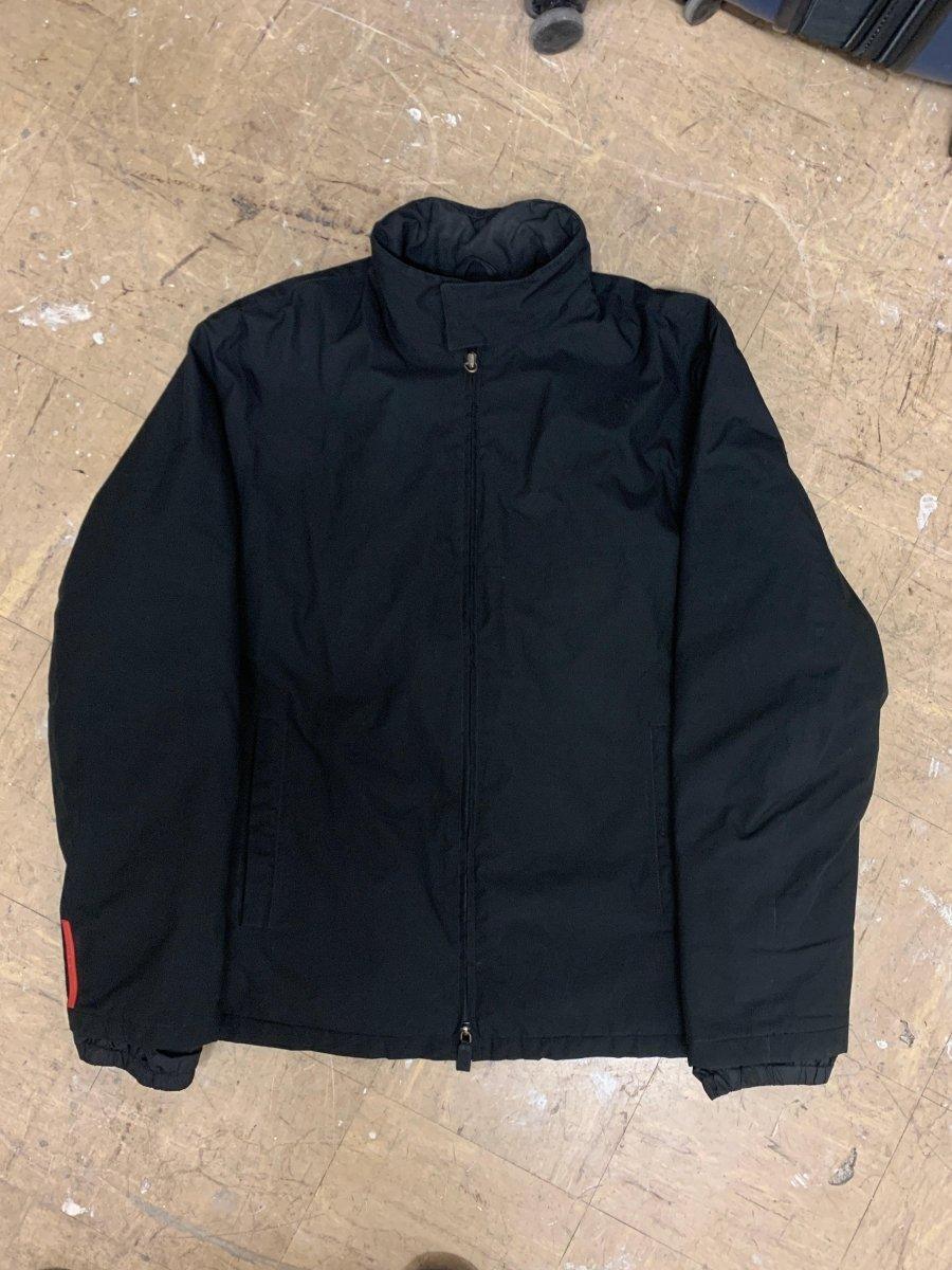 (L) Prada 1990s Padded Goretex Weatherproof Jacket with Packable Hood