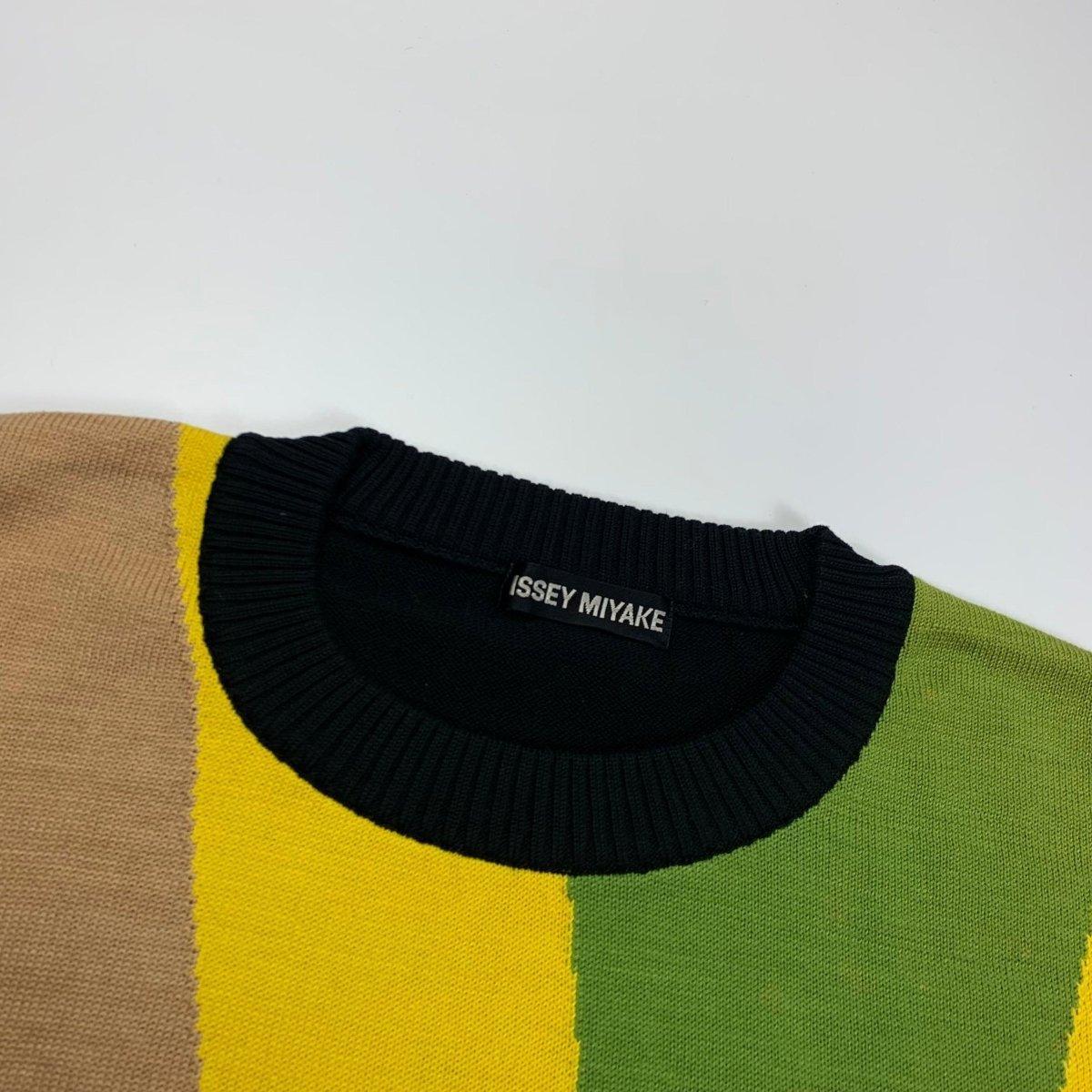 (L-XL) Issey Miyake AW1993 Colour Block Intarsia Knit Sweater