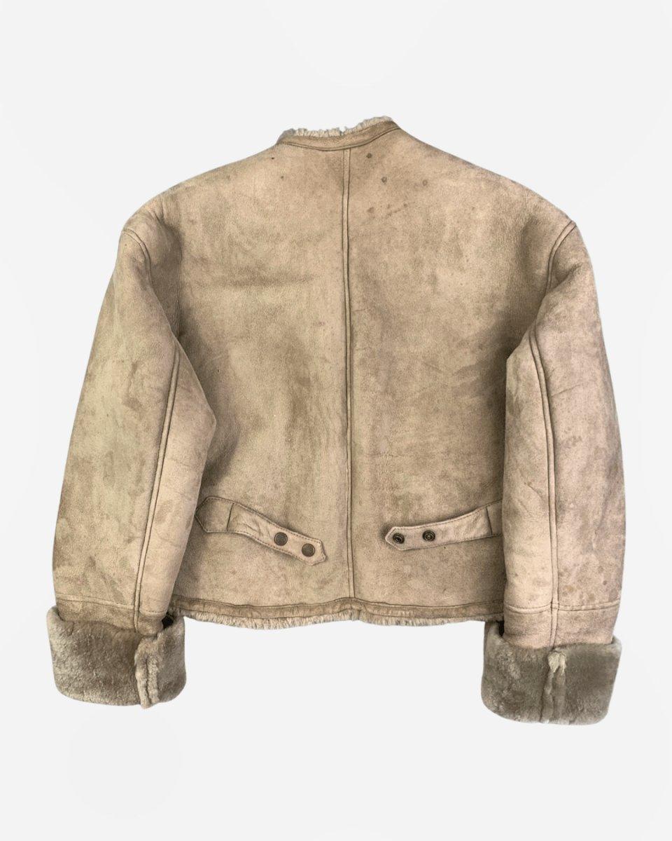 (W:S-M) Emporio Armani AW1990 Cropped Weathered Shearling Blouson