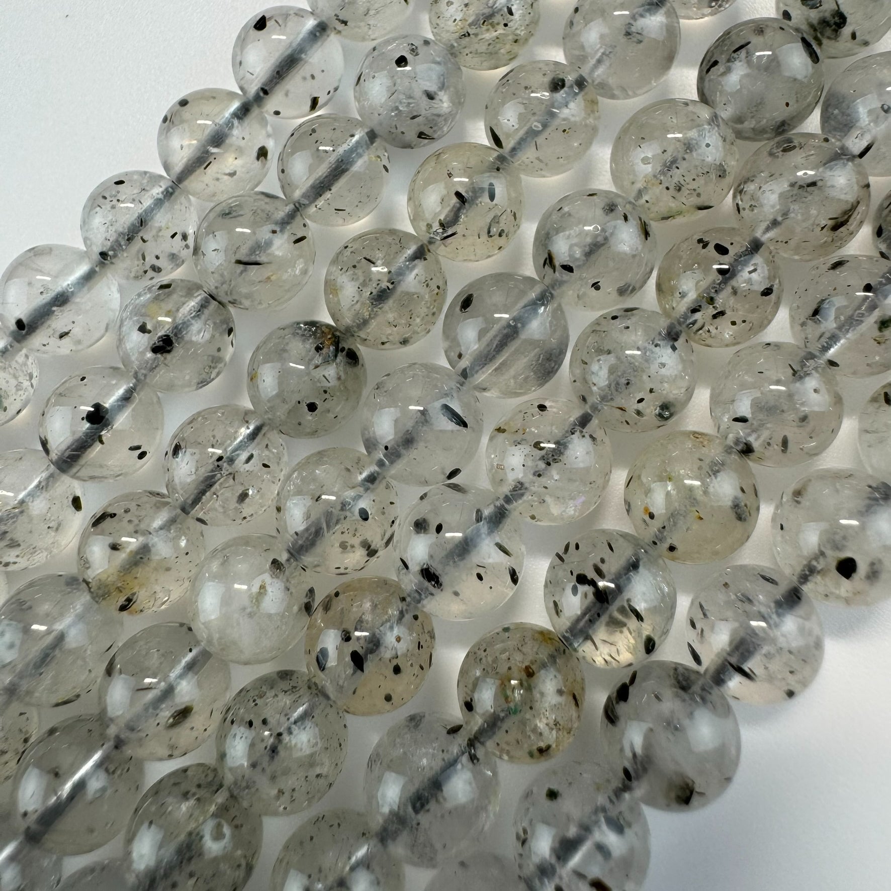 Space Mica Quartz Polished Round Beads