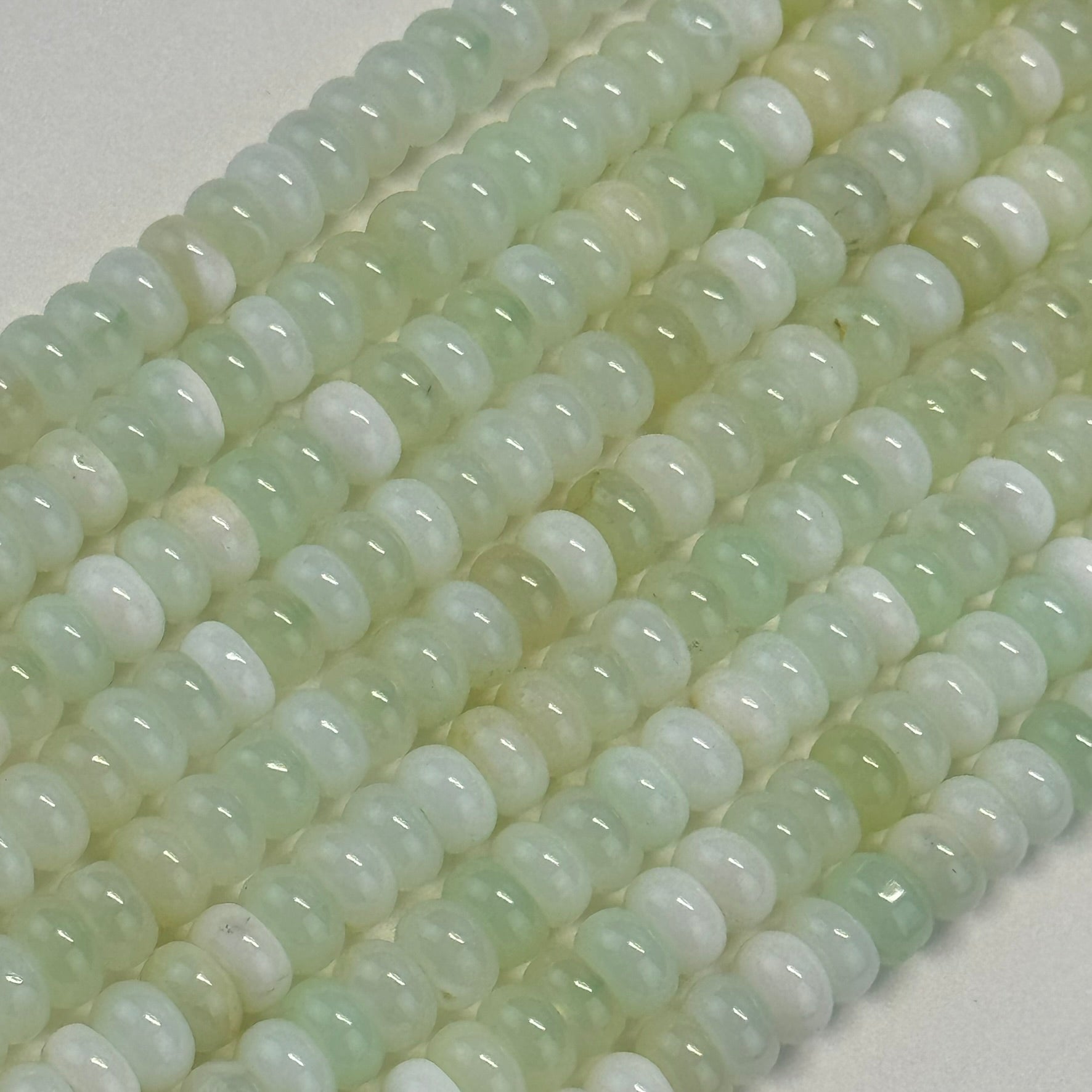 Green Opal Rondelle Polished Beads